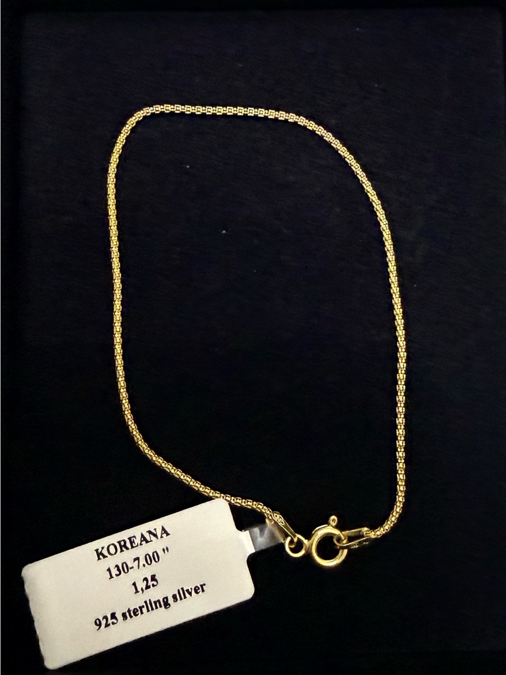 Gold Over 925 Sterling Silver Box Bracelet